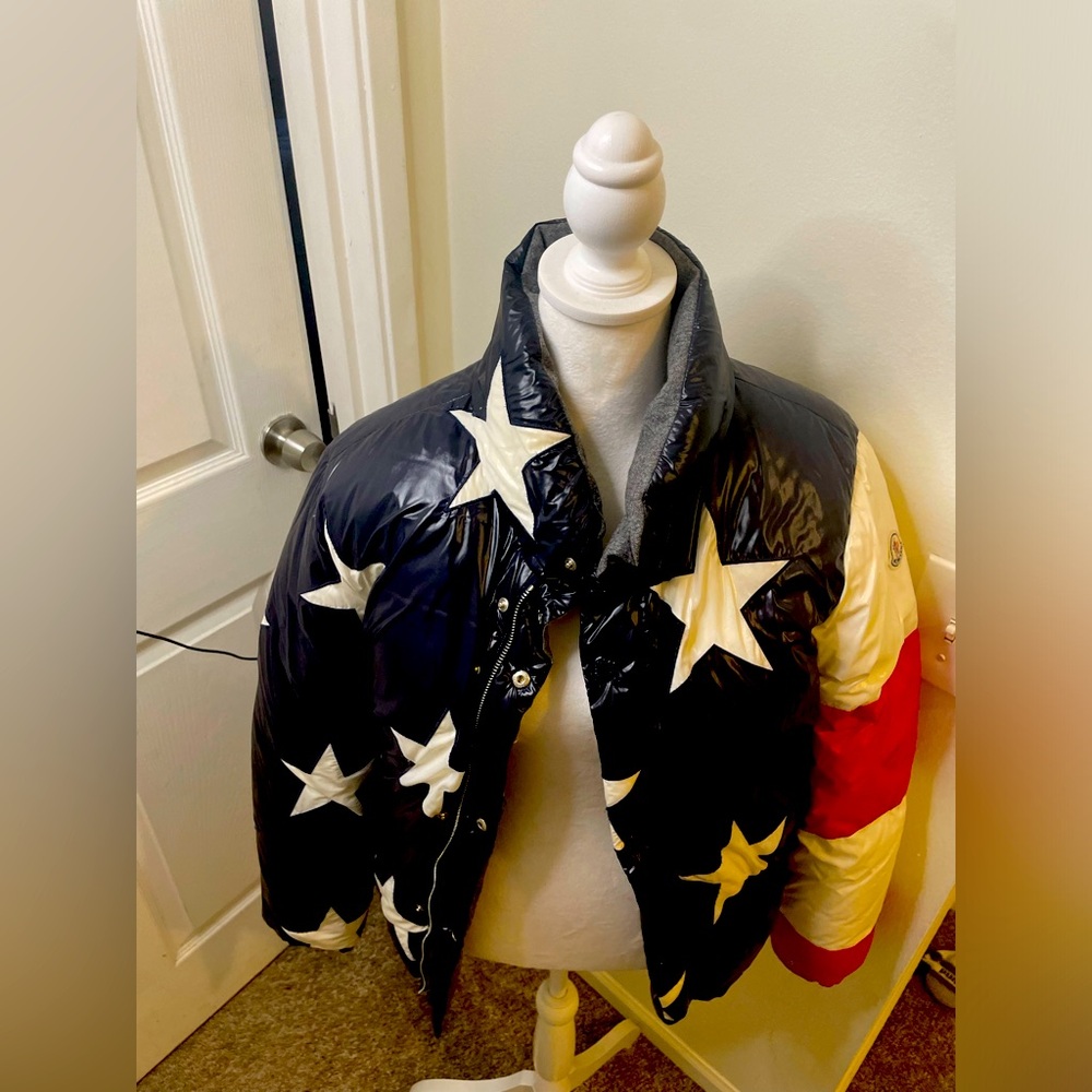 MONCLER x THOM BROWN USA Flag Reversible Puffer Jacket Size Small